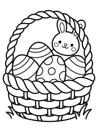 Decorated Easter Egg Basket para colorir Desenho de Decorated Easter Egg Basket para colorir e imprimir grátis