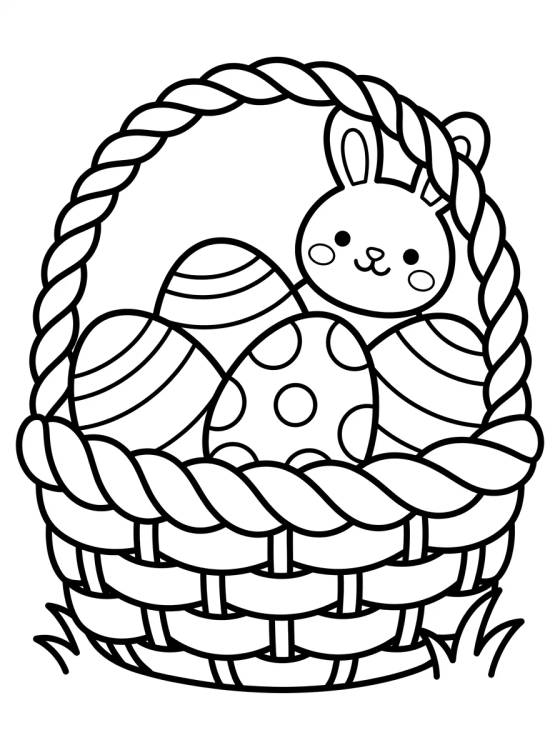Decorated Easter Egg Basket para colorir Desenho de Decorated Easter Egg Basket para colorir e imprimir grátis