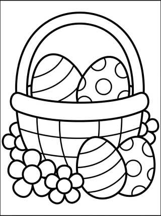 Easter Egg Basket para colorir Desenho de Easter Egg Basket para colorir e imprimir grátis