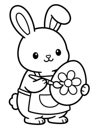 Bunny Painting Eggs para colorir Desenho de Bunny Painting Eggs para colorir e imprimir grátis