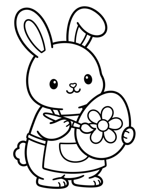 Bunny Painting Eggs para colorir Desenho de Bunny Painting Eggs para colorir e imprimir grátis