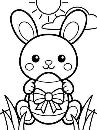 Bunny with Easter Egg para colorir Desenho de Bunny with Easter Egg para colorir e imprimir grátis