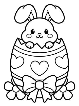 Coleção de desenhos para colorir: Kawaii Easter Coloring Pages