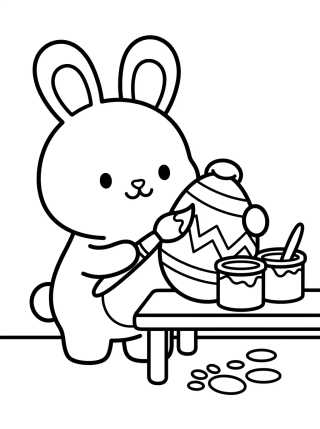 Easter Egg Painter Bunny para colorir Desenho de Easter Egg Painter Bunny para colorir e imprimir grátis