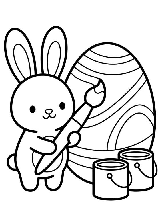 Easter Bunny Artist para colorir Desenho de Easter Bunny Artist para colorir e imprimir grátis