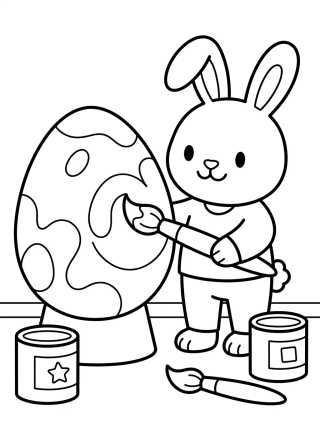 Bunny Painting an Easter Egg para colorir Desenho de Bunny Painting an Easter Egg para colorir e imprimir grátis