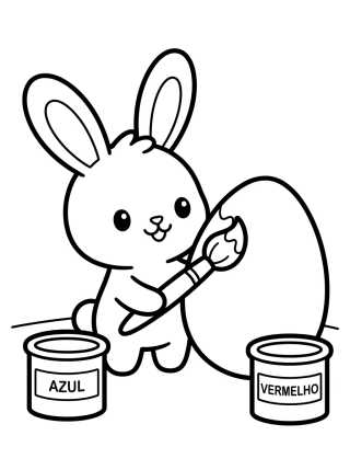 Bunny Painting an Easter Egg para colorir Desenho de Bunny Painting an Easter Egg para colorir e imprimir grátis