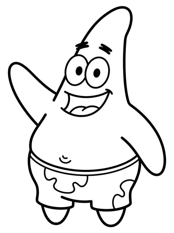 Happy Waving Patrick Star para colorir Desenho de Happy Waving Patrick Star para colorir e imprimir grátis