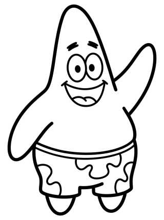Happy Patrick Star Waving para colorir Desenho de Happy Patrick Star Waving para colorir e imprimir grátis