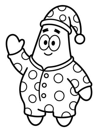 Patrick Star in Cute Pajamas para colorir Desenho de Patrick Star in Cute Pajamas para colorir e imprimir grátis