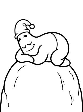 Patrick Star Sleeping on His Rock para colorir Desenho de Patrick Star Sleeping on His Rock para colorir e imprimir grátis