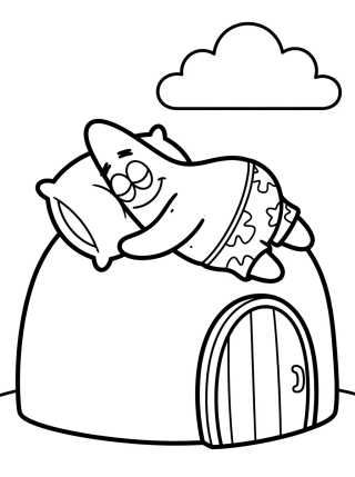 Patrick Star Sleeping on His Rock para colorir Desenho de Patrick Star Sleeping on His Rock para colorir e imprimir grátis
