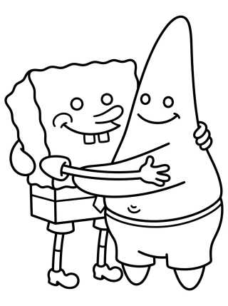 Best Friends Patrick Star and SpongeBob para colorir Desenho de Best Friends Patrick Star and SpongeBob para colorir e imprimir grátis