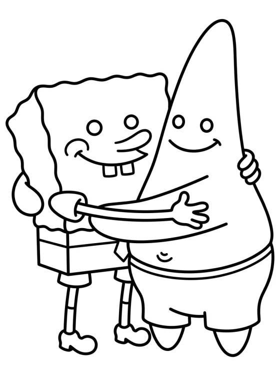 Best Friends Patrick Star and SpongeBob para colorir Desenho de Best Friends Patrick Star and SpongeBob para colorir e imprimir grátis
