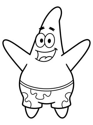 Cute Smiling Patrick Star para colorir Desenho de Cute Smiling Patrick Star para colorir e imprimir grátis