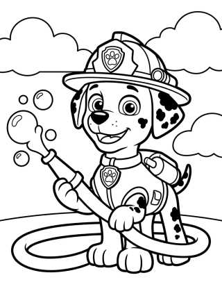 Cute Marshall the Firefighter Coloring Page para colorir Desenho de Cute Marshall the Firefighter Coloring Page para colorir e imprimir grátis