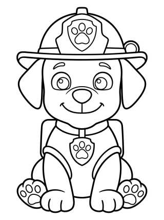 Marshall the Firefighter Pup para colorir Desenho de Marshall the Firefighter Pup para colorir e imprimir grátis