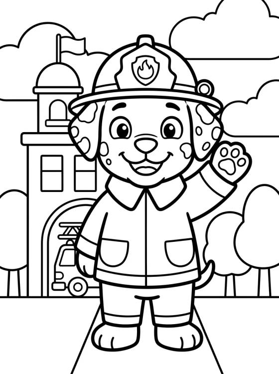 Marshall the Firefighter Dalmatian para colorir Desenho de Marshall the Firefighter Dalmatian para colorir e imprimir grátis