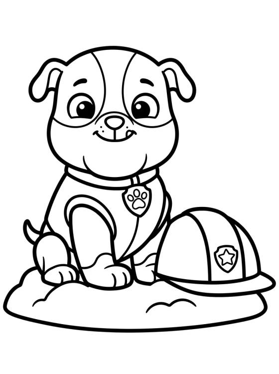 Rubble the Construction Bulldog para colorir Desenho de Rubble the Construction Bulldog para colorir e imprimir grátis