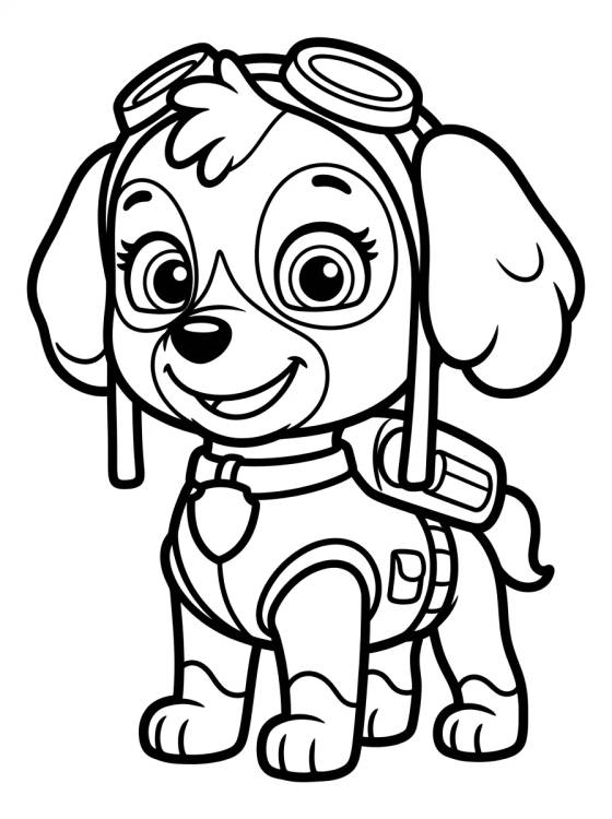 Skye the Aviator Poodle para colorir Desenho de Skye the Aviator Poodle para colorir e imprimir grátis