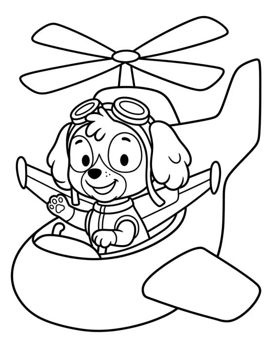 Skye Flying in Her Helicopter para colorir Desenho de Skye Flying in Her Helicopter para colorir e imprimir grátis