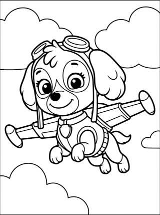 Skye Flying Her Helicopter para colorir Desenho de Skye Flying Her Helicopter para colorir e imprimir grátis