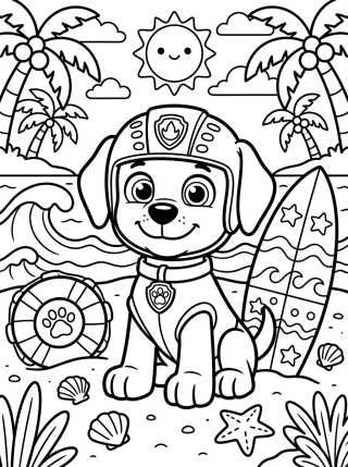 Zuma at the Beach para colorir Desenho de Zuma at the Beach para colorir e imprimir grátis