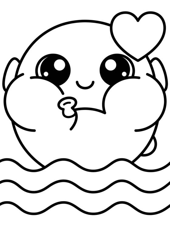 Cute Bubble Fish para colorir Desenho de Cute Bubble Fish para colorir e imprimir grátis