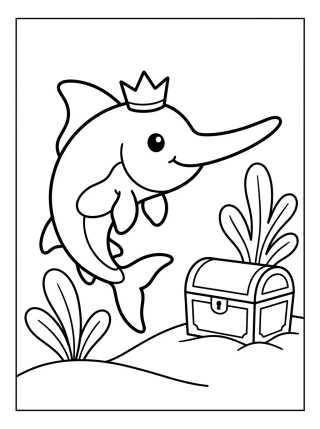 Adventurous Swordfish para colorir Desenho de Adventurous Swordfish para colorir e imprimir grátis