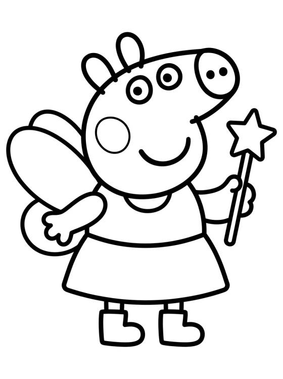 Magical Fairy Peppa Pig para colorir Desenho de Magical Fairy Peppa Pig para colorir e imprimir grátis