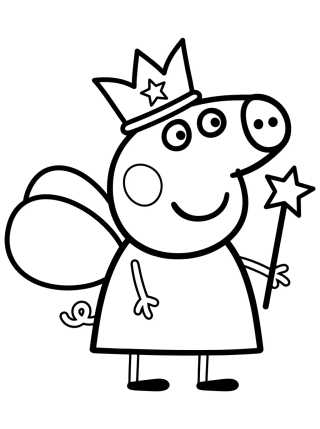 Fairy Peppa Pig para colorir Desenho de Fairy Peppa Pig para colorir e imprimir grátis