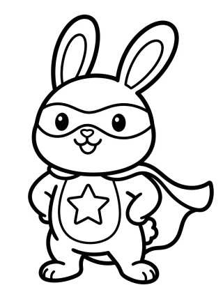 Super Hero Bunny Girl para colorir Desenho de Super Hero Bunny Girl para colorir e imprimir grátis