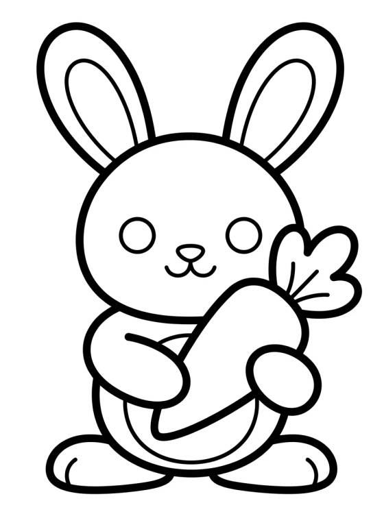 Pet Bunny with Carrot para colorir Desenho de Pet Bunny with Carrot para colorir e imprimir grátis