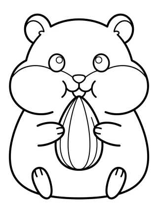 Cute Hamster Eating Seed para colorir Desenho de Cute Hamster Eating Seed para colorir e imprimir grátis
