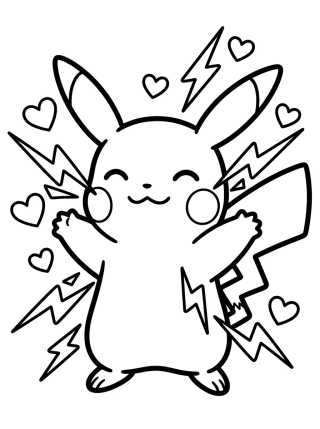 Pikachu Using Thunder Shock para colorir Desenho de Pikachu Using Thunder Shock para colorir e imprimir grátis
