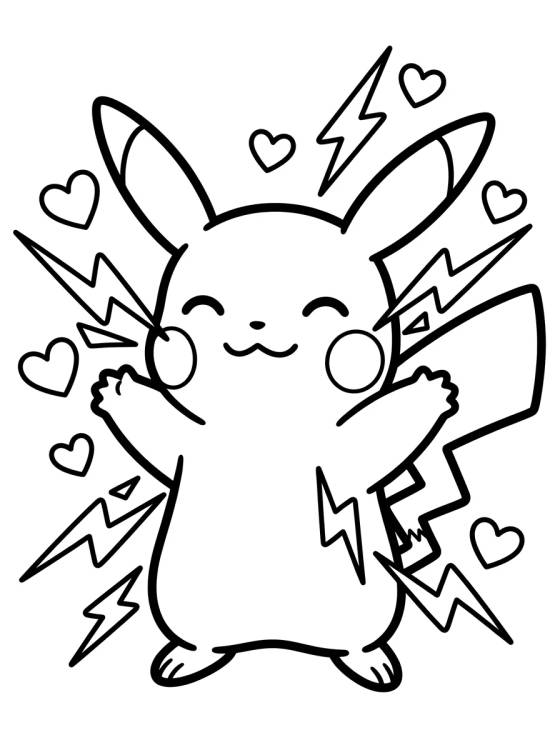 Pikachu Using Thunder Shock para colorir Desenho de Pikachu Using Thunder Shock para colorir e imprimir grátis