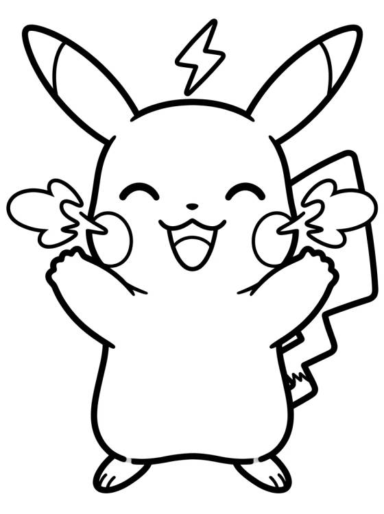 Pikachu Using Thunderbolt para colorir Desenho de Pikachu Using Thunderbolt para colorir e imprimir grátis