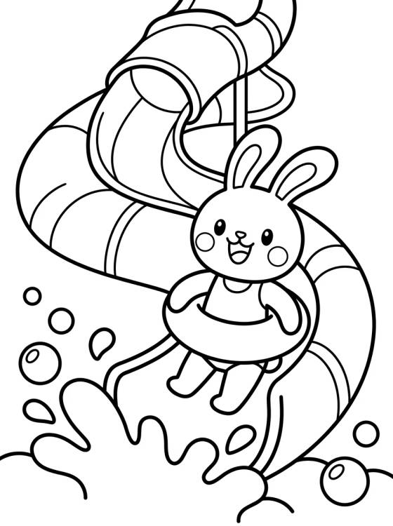 Fun Pool Water Slide para colorir Desenho de Fun Pool Water Slide para colorir e imprimir grátis