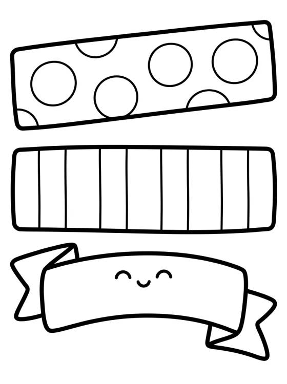 Decorative Washi Tapes and Banners para colorir Desenho de Decorative Washi Tapes and Banners para colorir e imprimir grátis