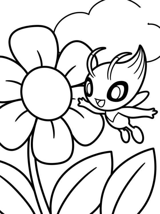 Celebi in the Forest para colorir Desenho de Celebi in the Forest para colorir e imprimir grátis
