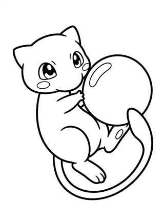 Kawaii Mew para colorir Desenho de Kawaii Mew para colorir e imprimir grátis