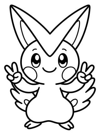 Victorious Victini para colorir Desenho de Victorious Victini para colorir e imprimir grátis
