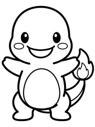 Happy Charmander para colorir Desenho de Happy Charmander para colorir e imprimir grátis