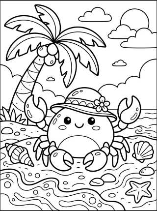 Little Crab in the Sand para colorir Desenho de Little Crab in the Sand para colorir e imprimir grátis