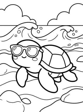 Beach Turtle on the Sand para colorir Desenho de Beach Turtle on the Sand para colorir e imprimir grátis