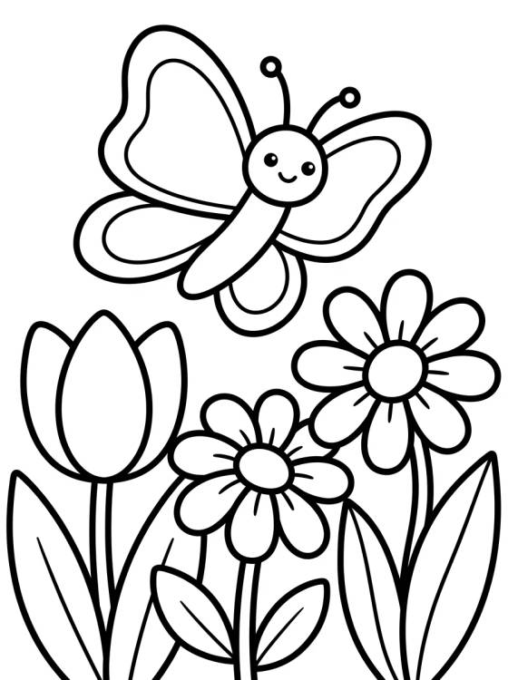 Butterfly in the Garden para colorir Desenho de Butterfly in the Garden para colorir e imprimir grátis