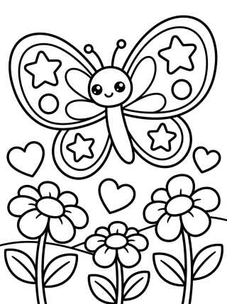 Butterfly Flying in the Garden para colorir Desenho de Butterfly Flying in the Garden para colorir e imprimir grátis