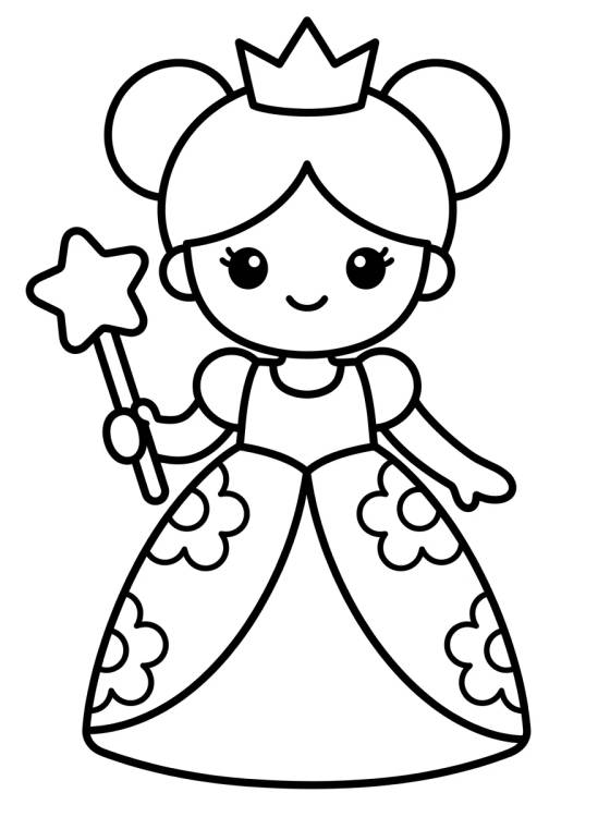 Princess in a Flower Dress para colorir Desenho de Princess in a Flower Dress para colorir e imprimir grátis