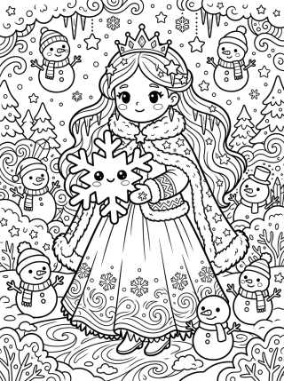 Enchanted Ice Princess para colorir Desenho de Enchanted Ice Princess para colorir e imprimir grátis