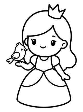 Coleção de desenhos para colorir: Cute and Enchanted Princesses